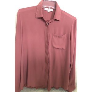 Loft Long Sleeve Polyester Jersey Blouse in small
